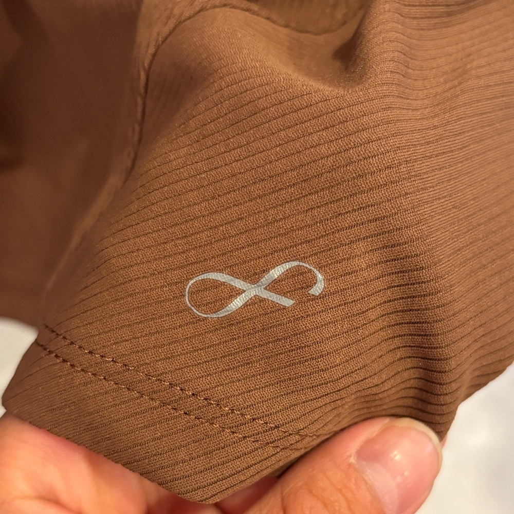 Freely Ribbed Performance Long Sleeve Top Brown XL Athleisure - Picture 3 of 6